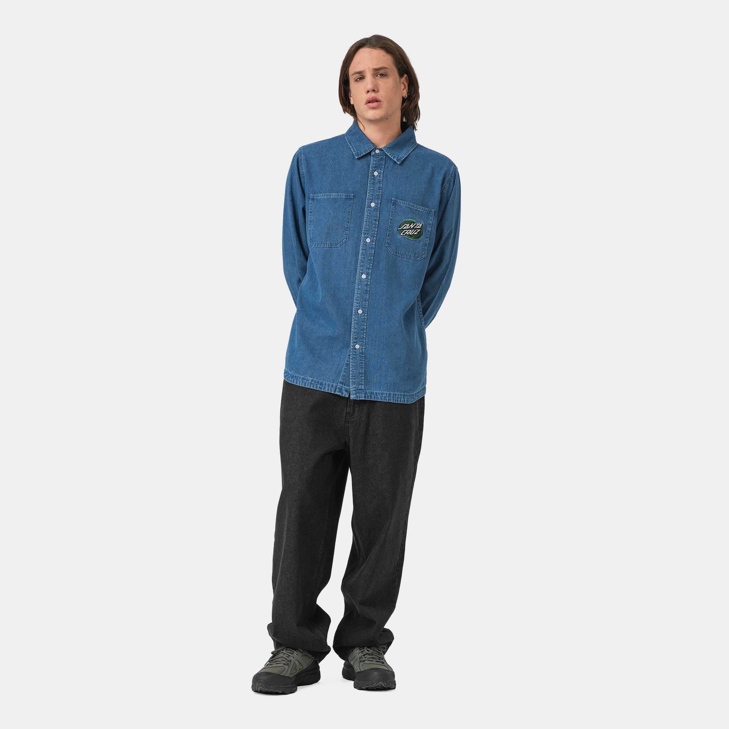 Global Oval Dot Denim Shirt - Image 5