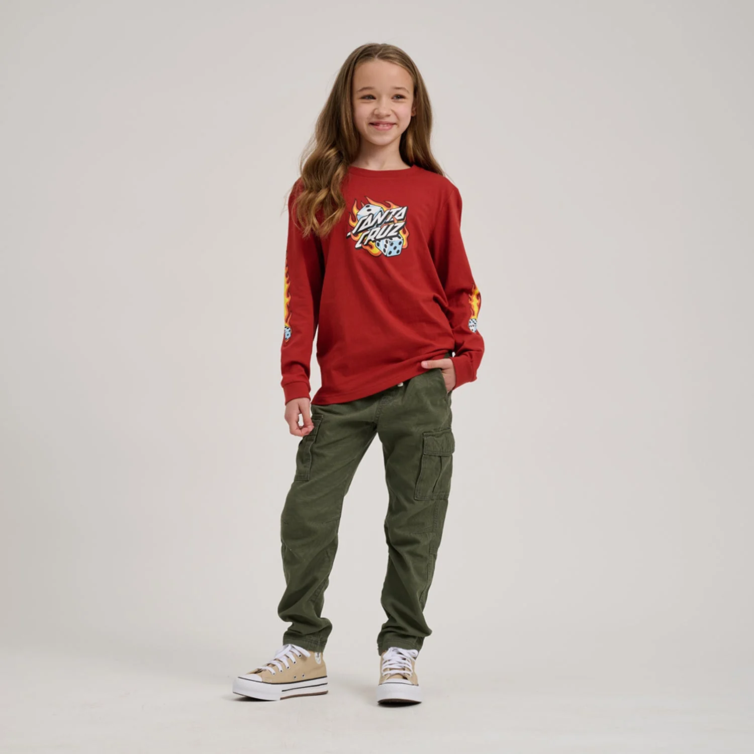 Youth Flaming Dice Dot Long Sleeve - Image 3